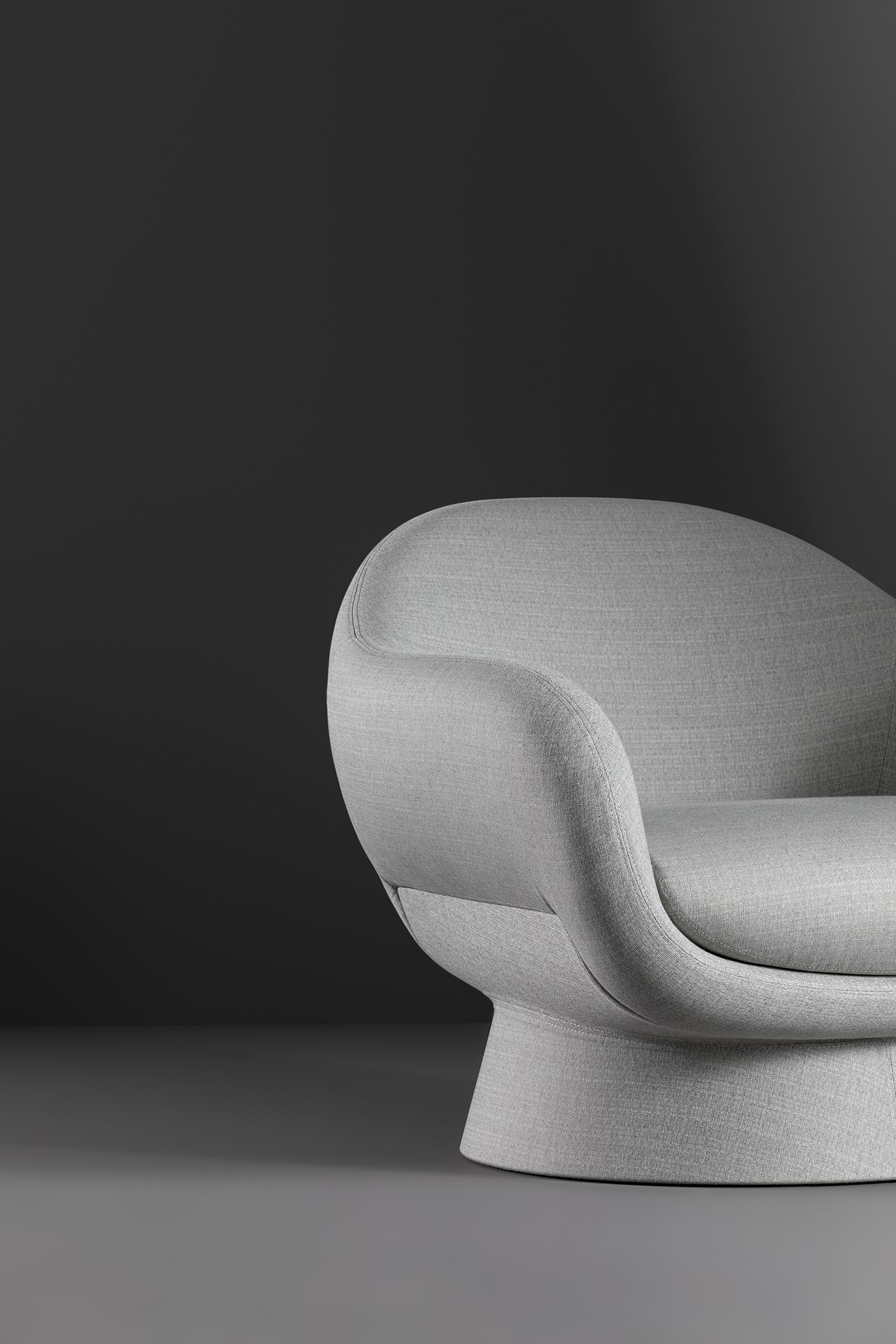 Boolean armchair with covered base