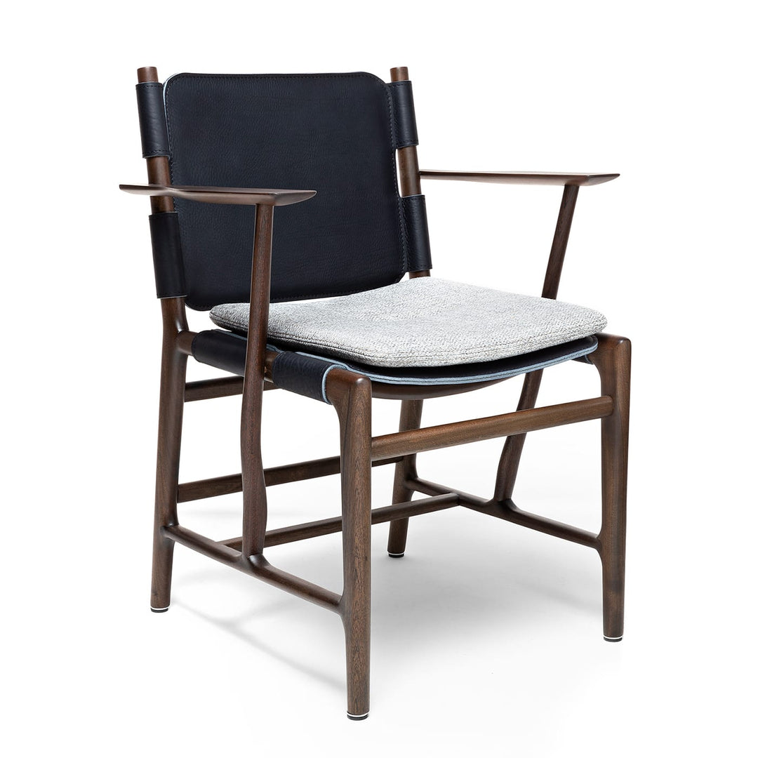 LEVANTE DARK CHAIR WITH ARMRESTS BY MASSIMO CASTAGNA