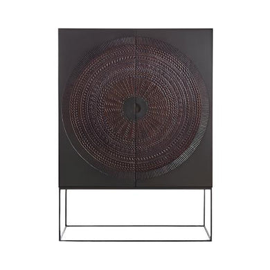 Ancestors Hand Carved Teak Cabinet by Crate and barrel
