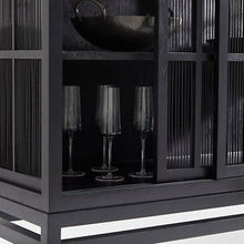 Load image into Gallery viewer, Highland Black Cabinet with Sliding Doors