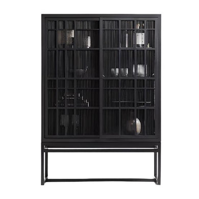 Highland Black Cabinet with Sliding Doors